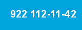 922 112-11-42 922 112-11-42